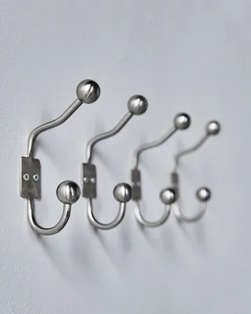 Ball krok 2-pakk - Sølvfinish, Ø7x13 cm - House Doctor