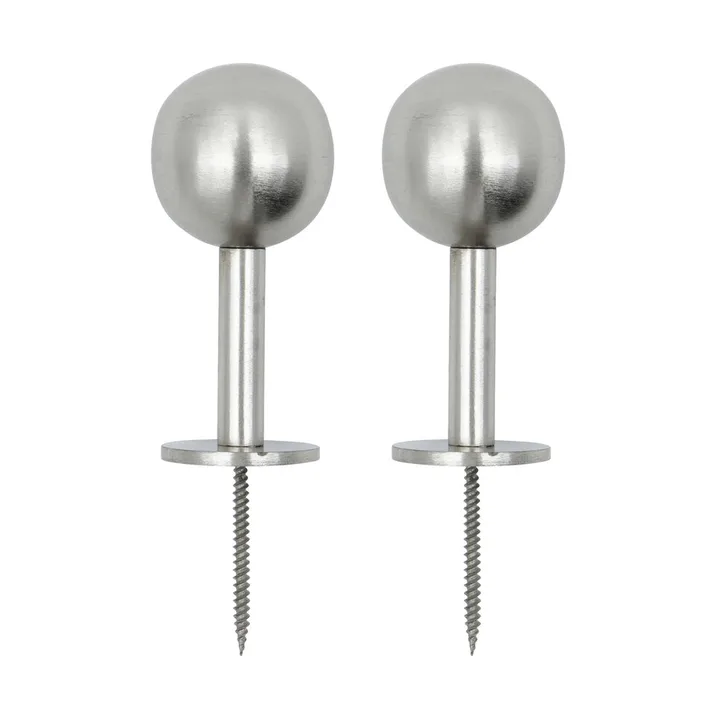 Ball krok 2-pakk - Sølvfinish, Ø8x4 cm - House Doctor