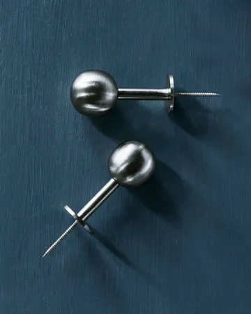 Ball krok 2-pakk - Sølvfinish, Ø8x4 cm - House Doctor