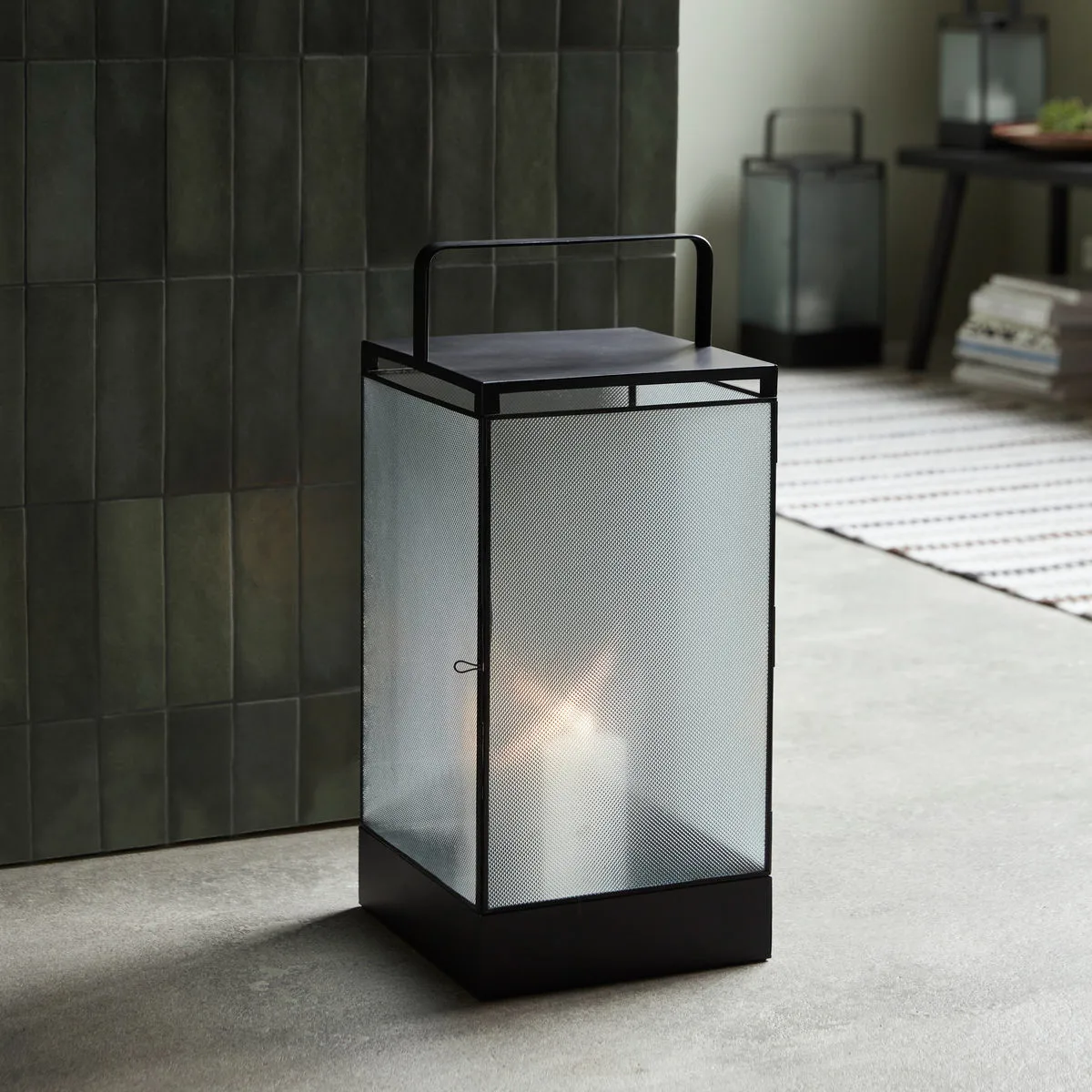 Blaze lykt 50 cm, Svart antikvitet House Doctor