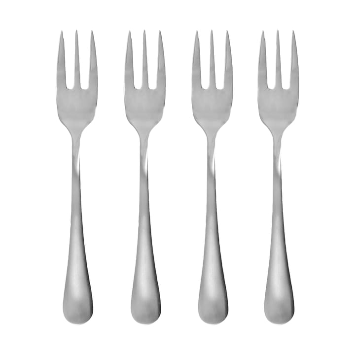 Brush dessertgaffel 4-pakning - Silver finish - House Doctor