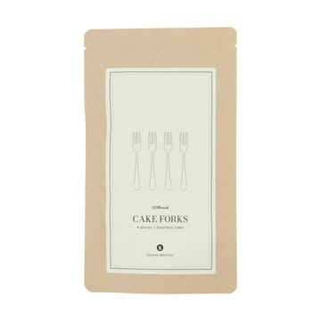 Brush dessertgaffel 4-pakning - Silver finish - House Doctor