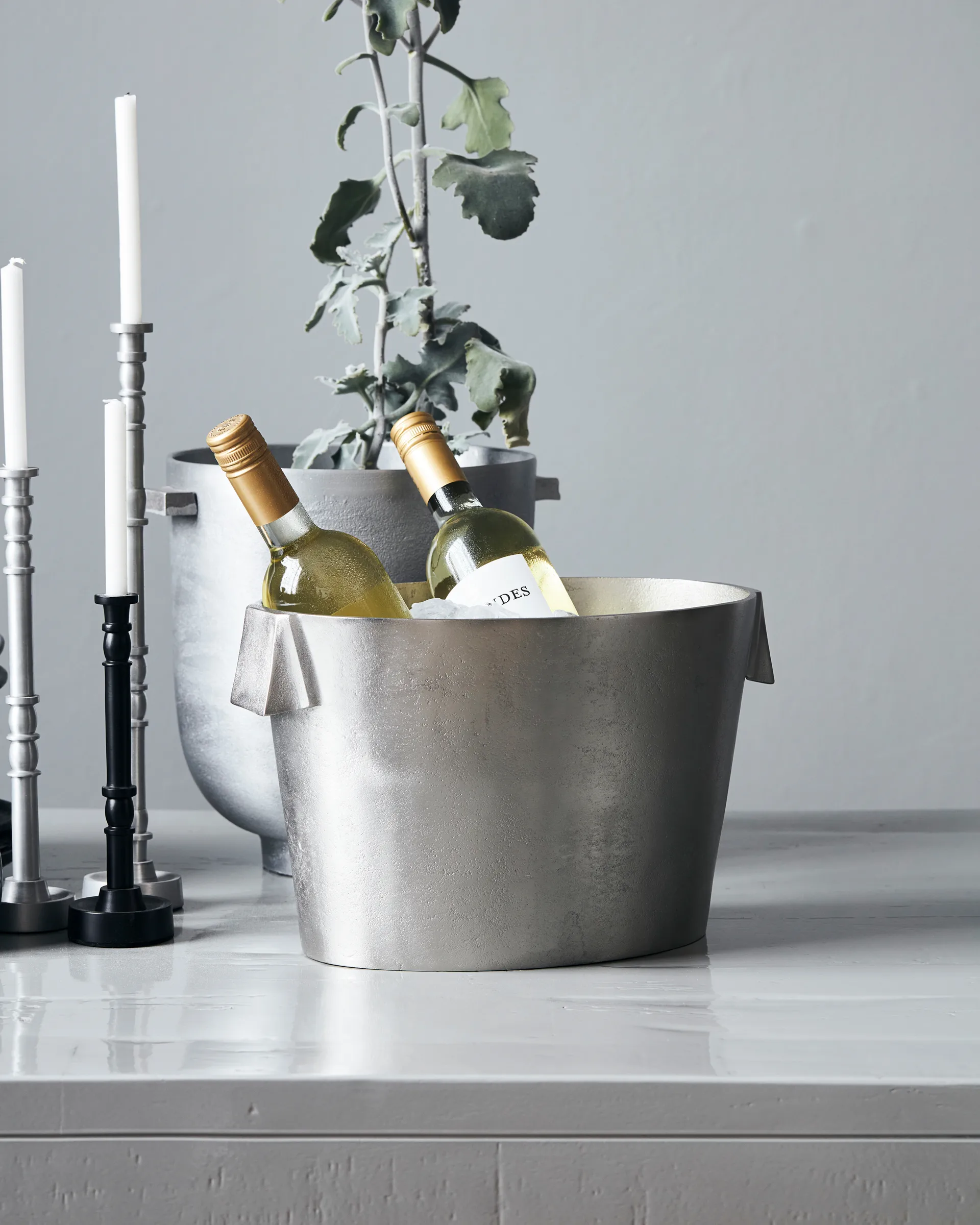 Buck vinkjøler 22 x 32 cm, Børstet sølv House Doctor