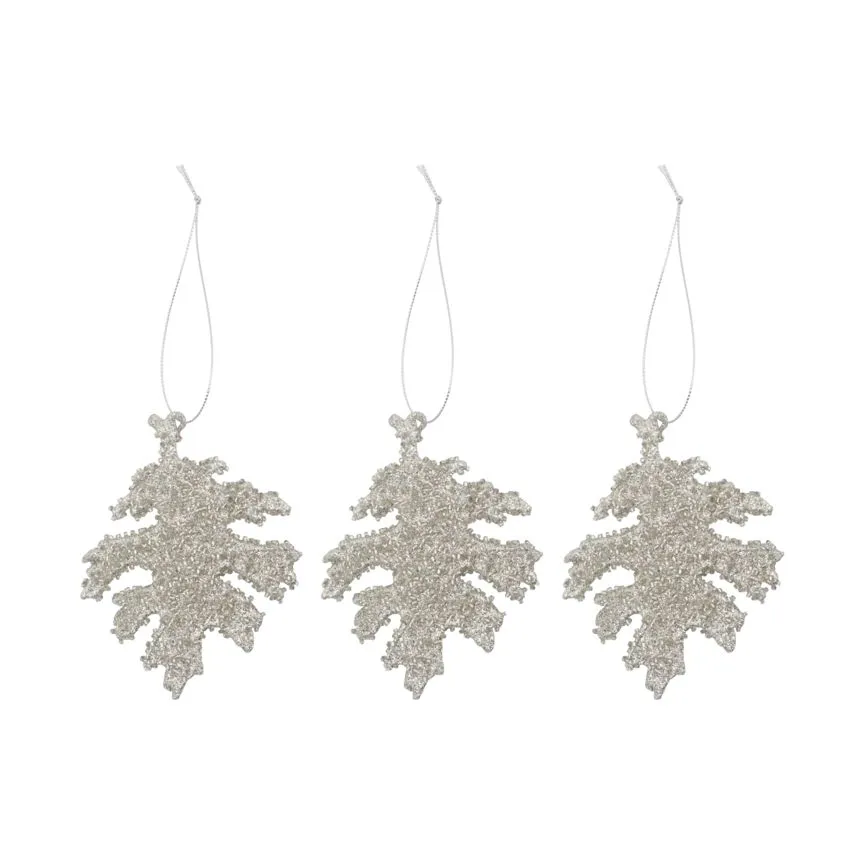 Gliz juletreanheng 10,5 cm 3-pakning, Sølvglitter House Doctor