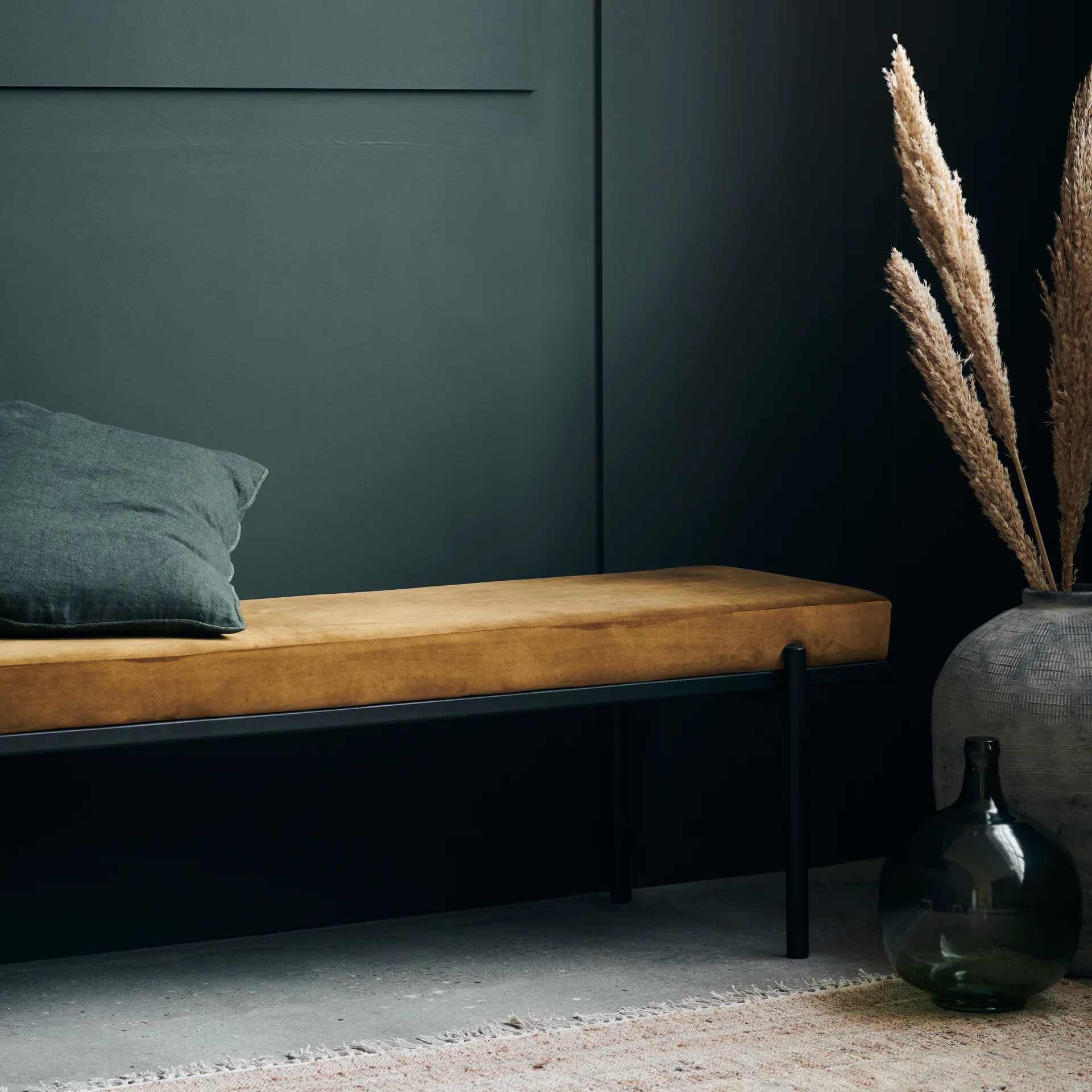 Lao benk, Dark olive, 160 cm House Doctor