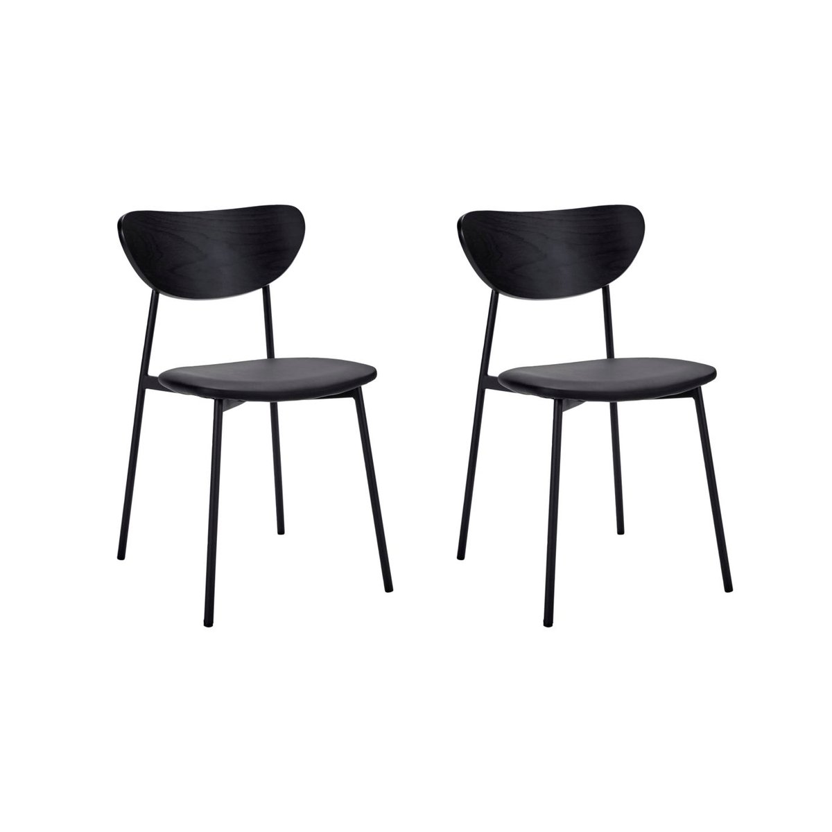 House Doctor Must stol med setetrekk 2-pk Svart