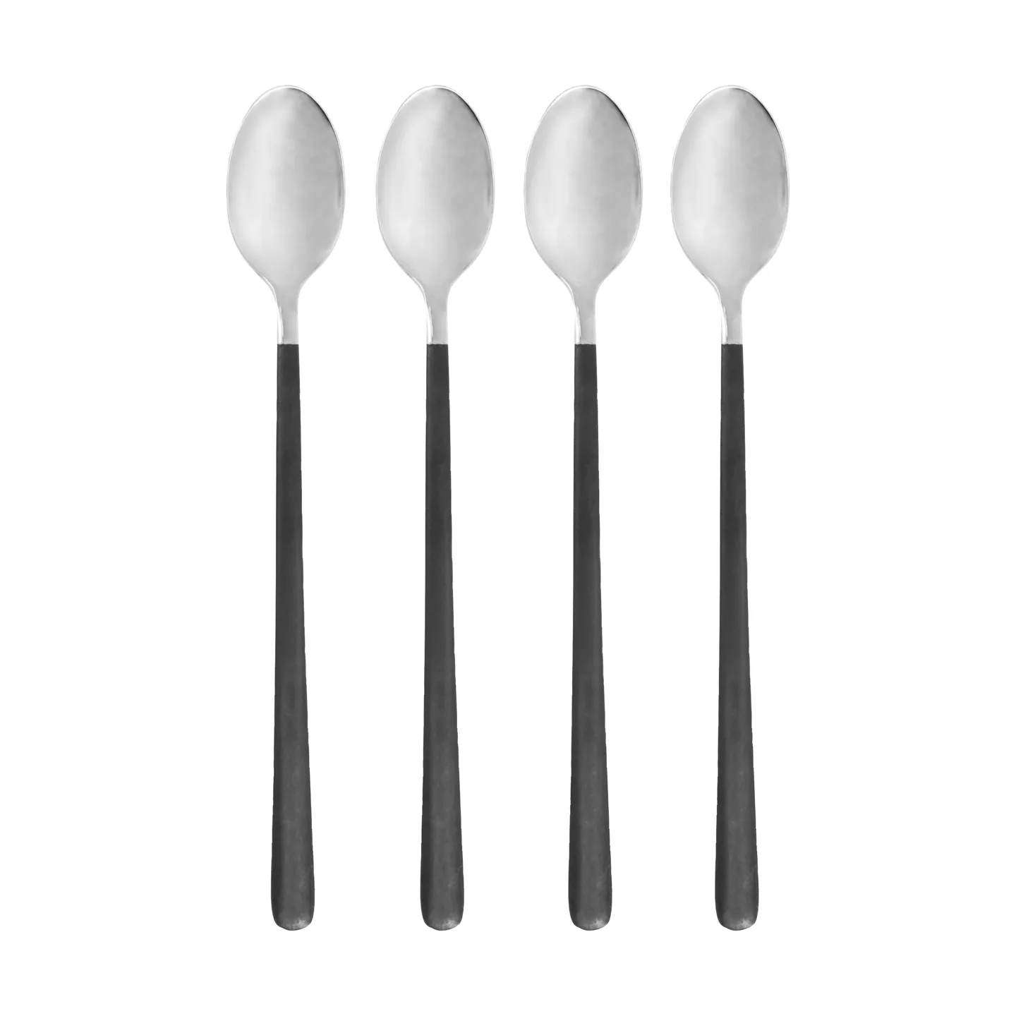 Ox lang skje 4-pakning, Svart-sølv House Doctor