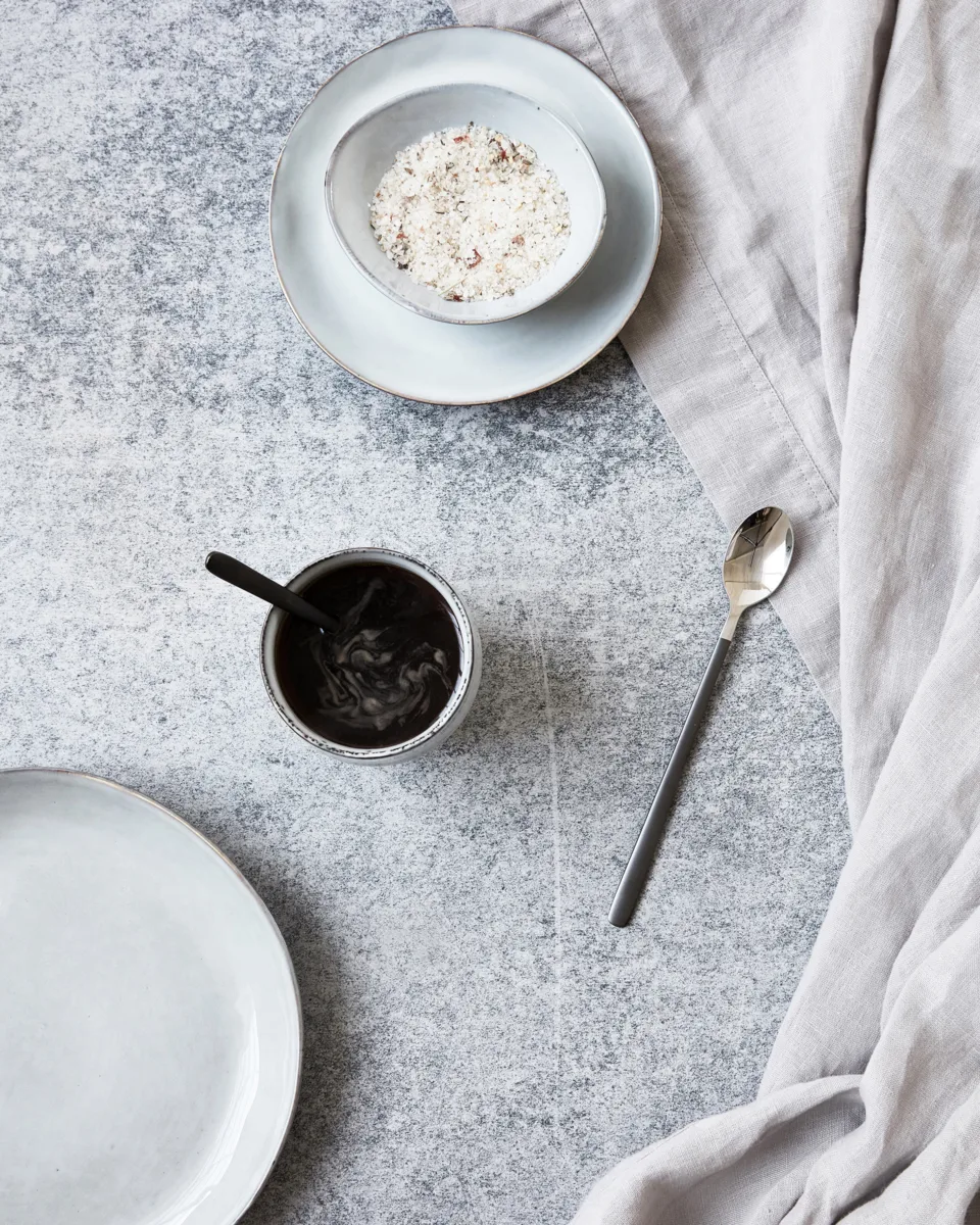 Ox lang skje 4-pakning, Svart-sølv House Doctor