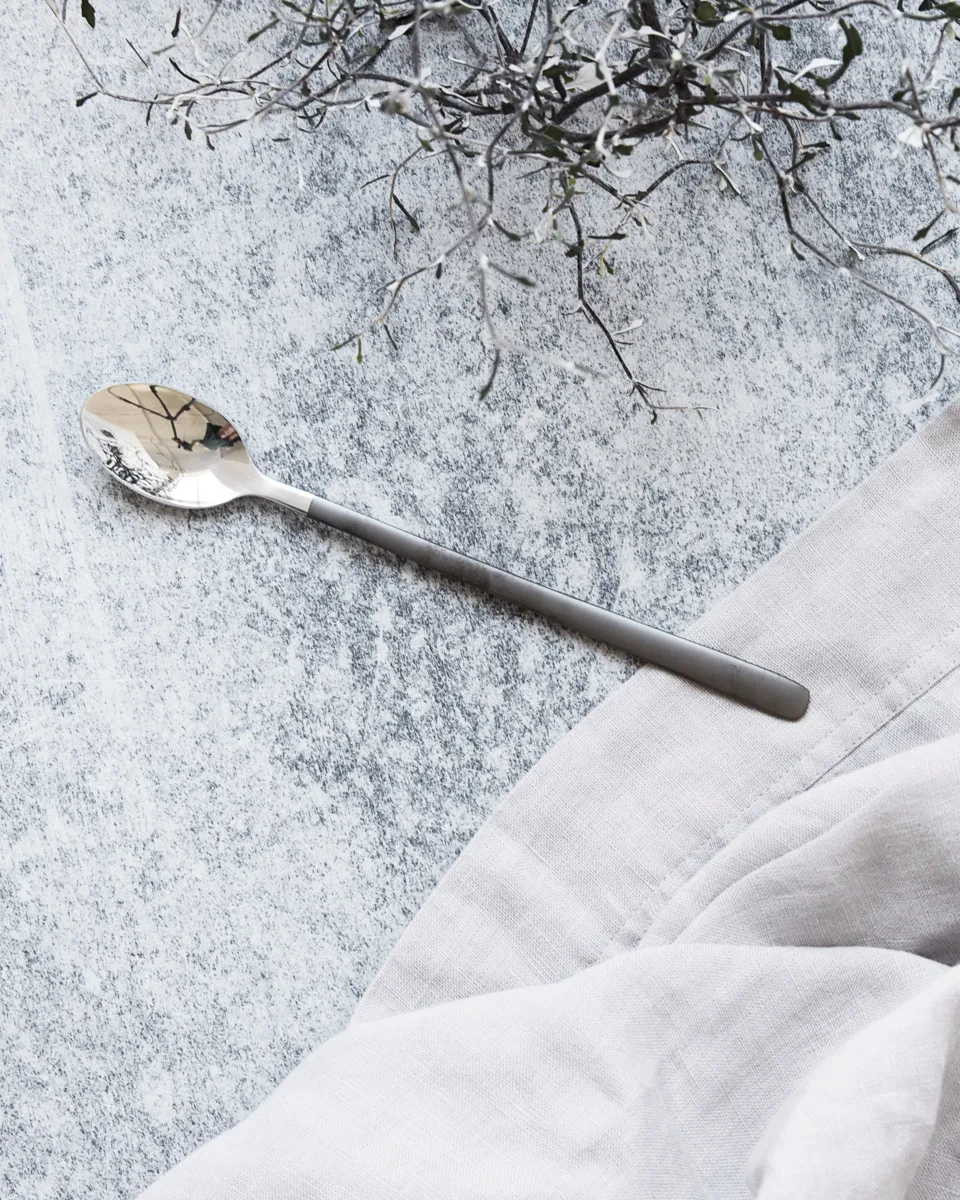 Ox lang skje 4-pakning, Svart-sølv House Doctor