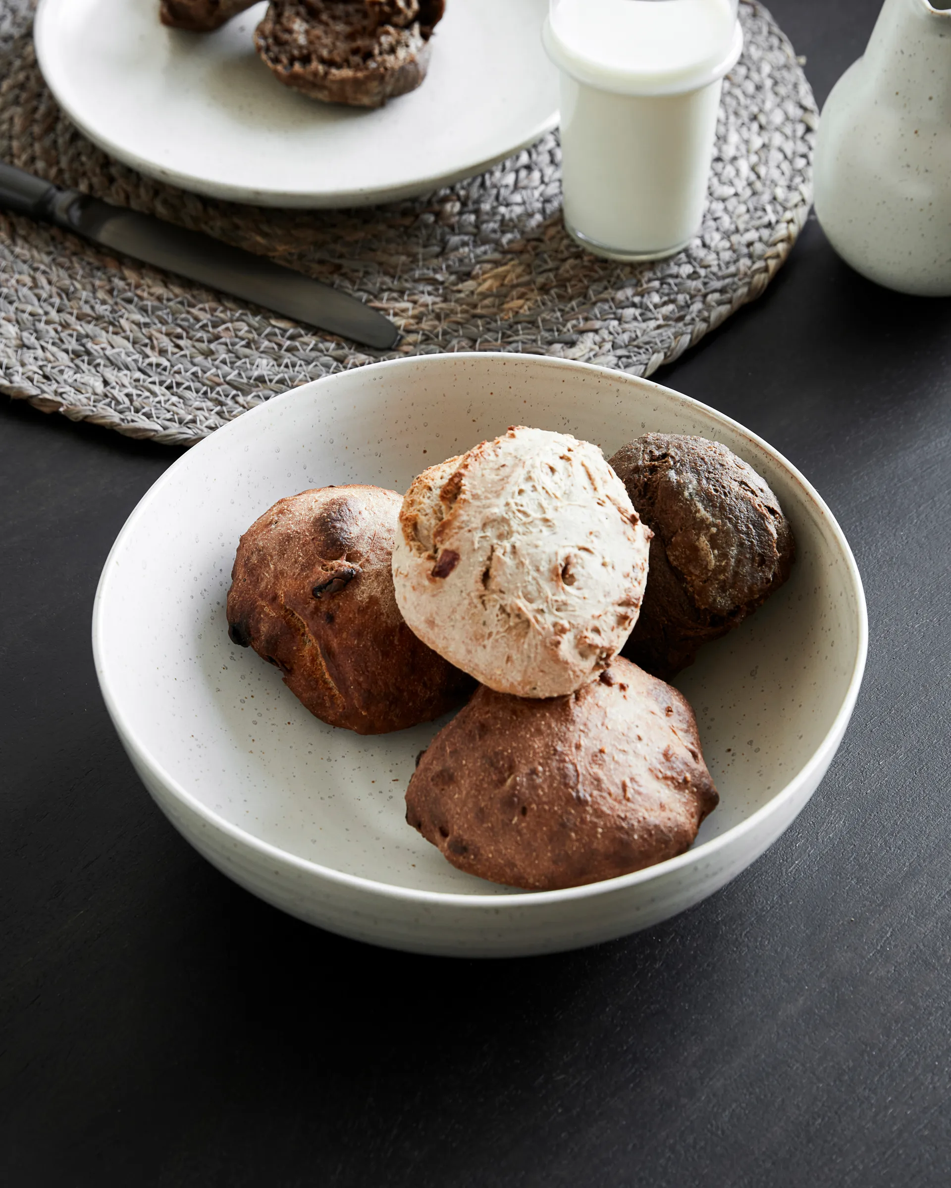 Pion skål Ø 22 cm, Hvit-grå House Doctor