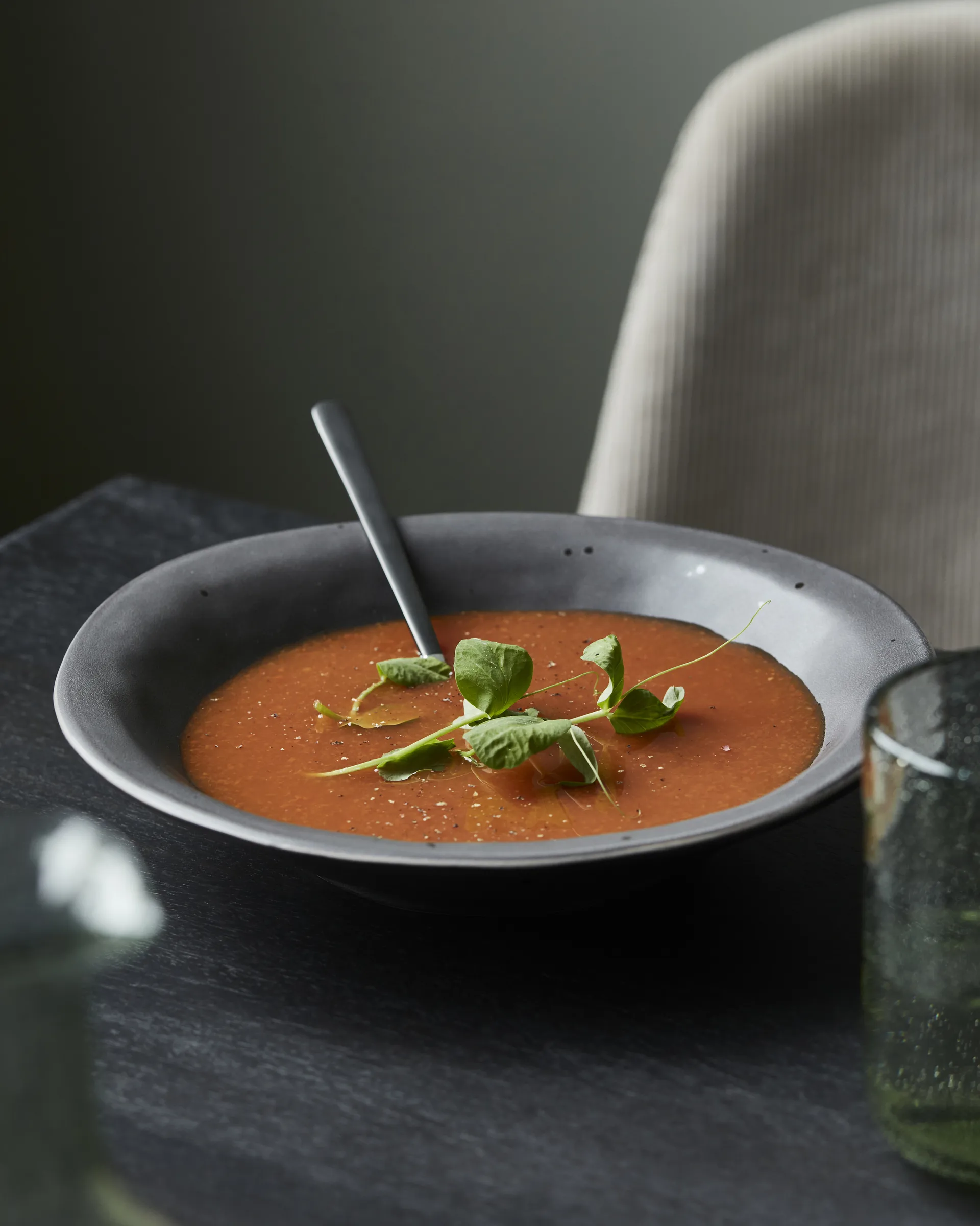 Rustic suppetallerken Ø 25 cm, Mørkegrå House Doctor