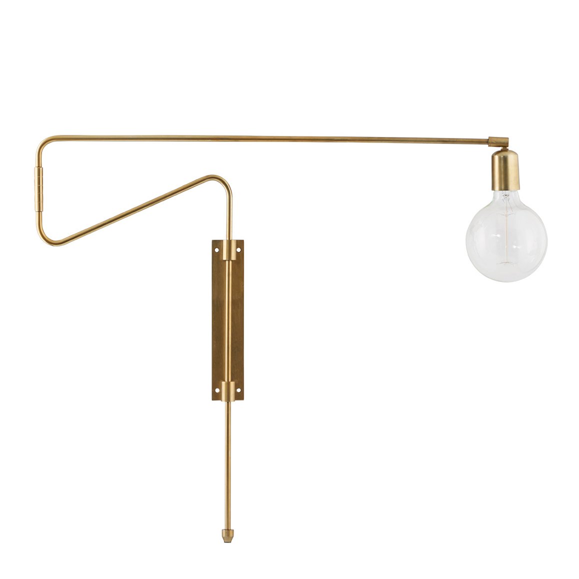 Swing vegglampe messing stor, 70 cm