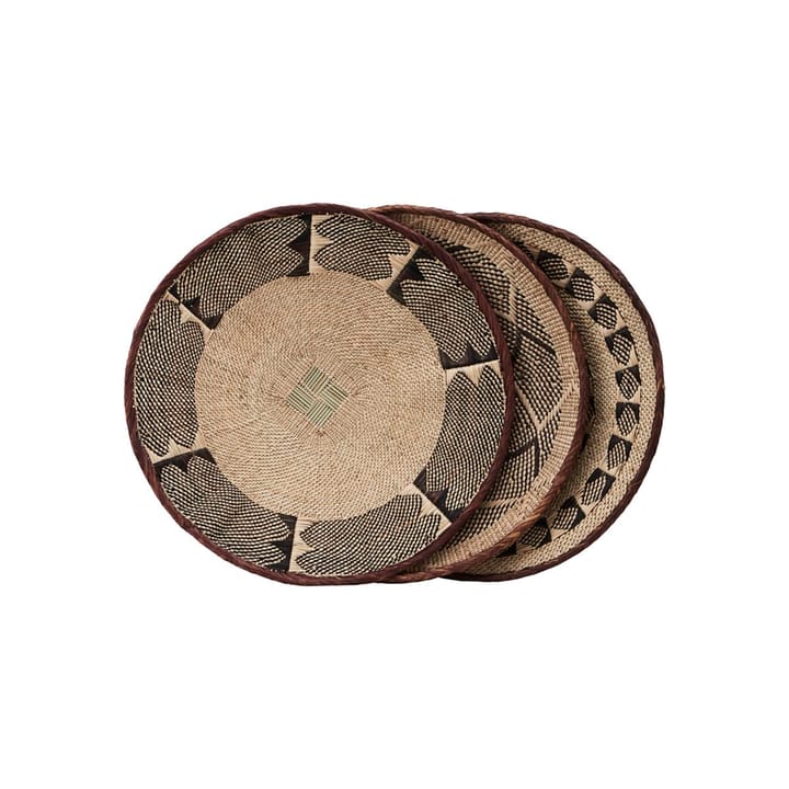 Tonga kurv Ø38 cm sett av 3, Natur-svart House Doctor