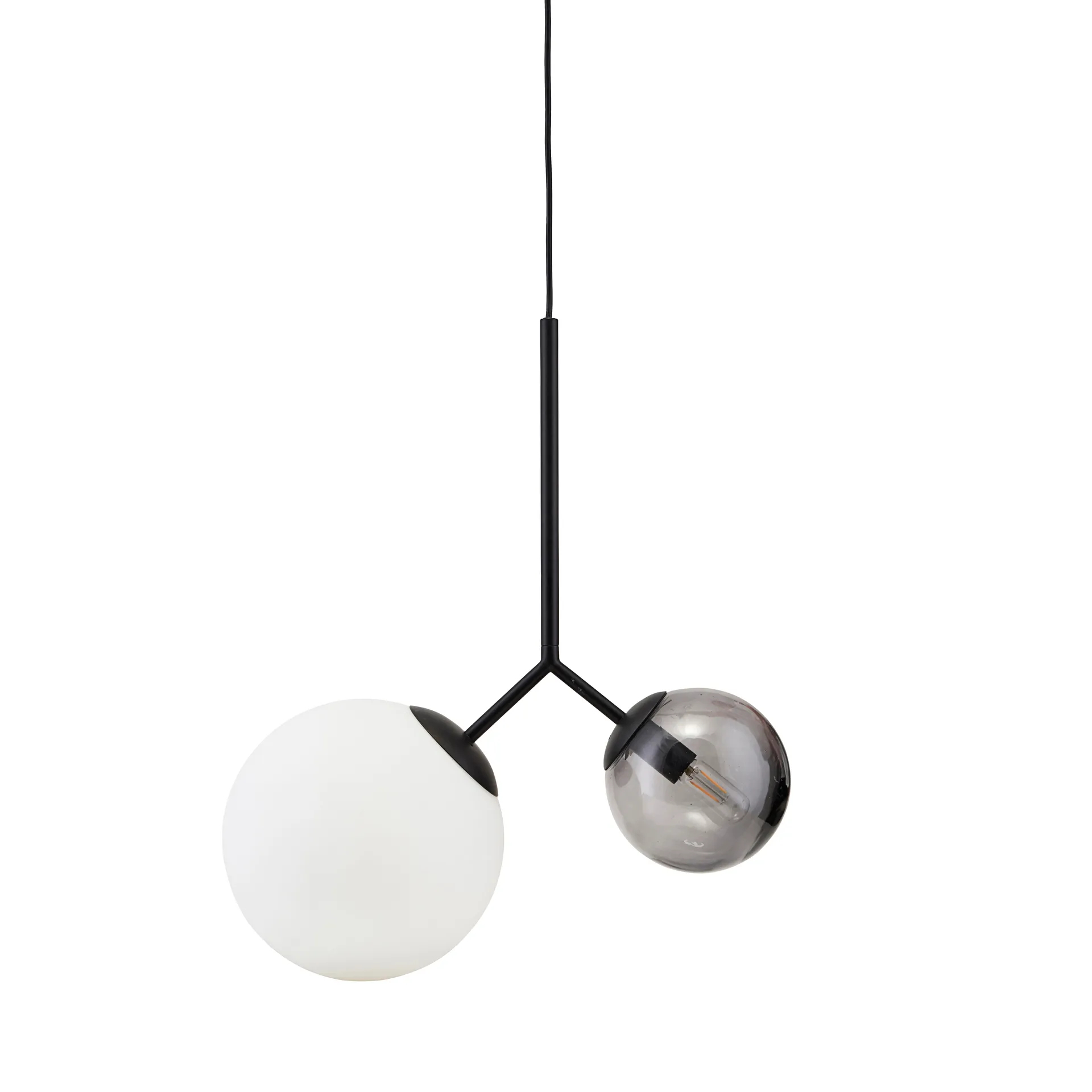 Twice taklampe, opalglass- svart glass House Doctor