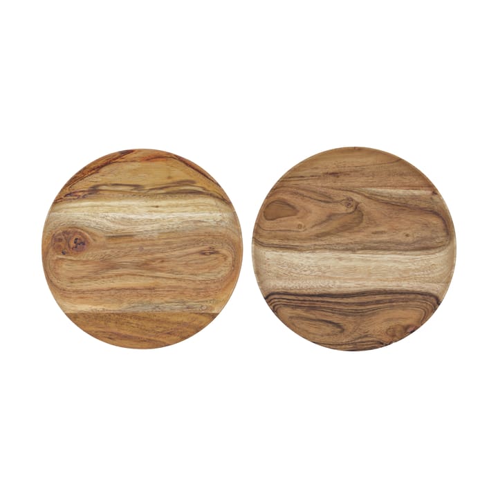 Wood brett Ø17,5 cm 2-pakning - Natur - House Doctor