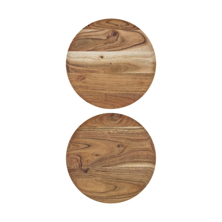 Wood brett Ø25 cm 2-pakning - Natur - House Doctor