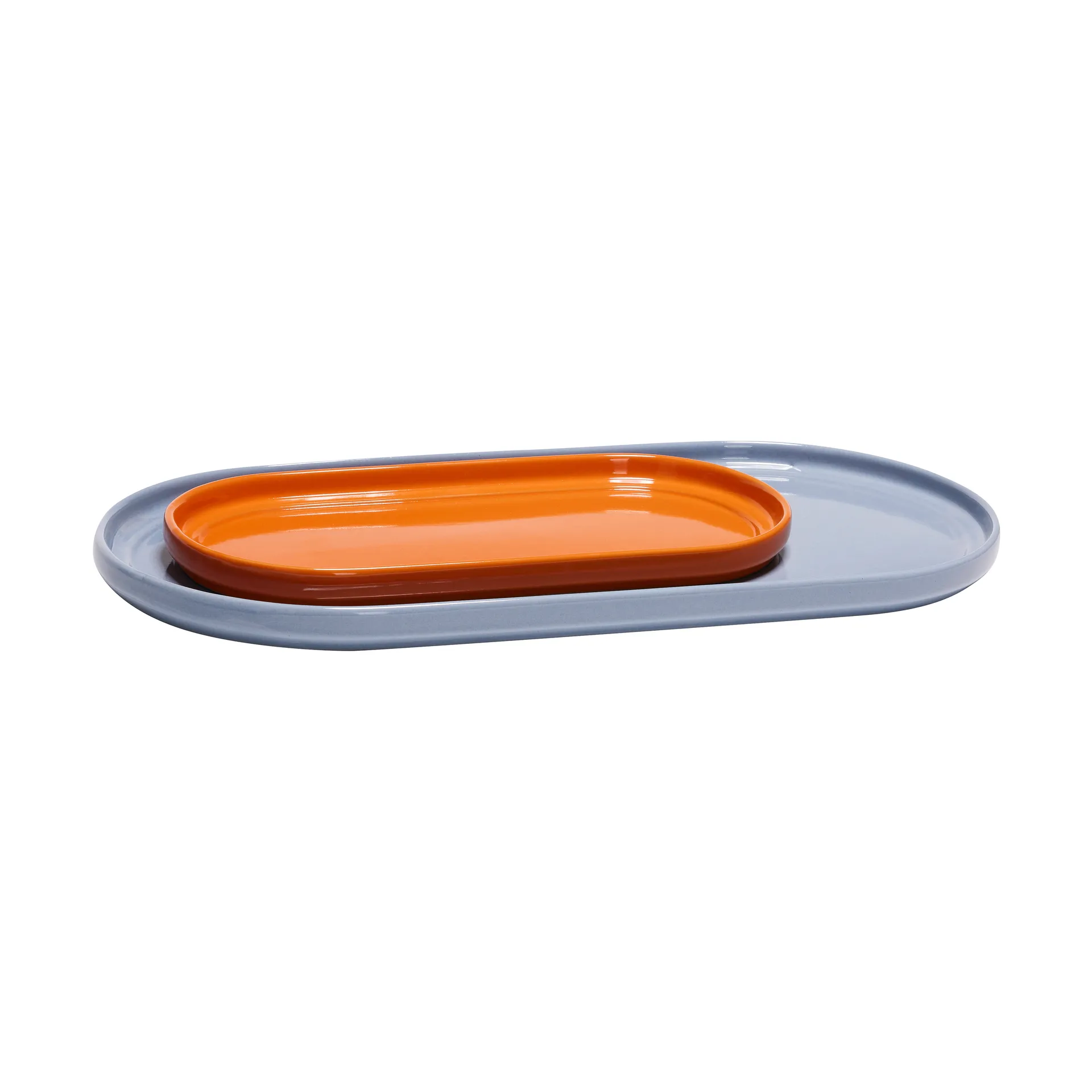 Amare serveringsbrett sett 2 deler, Light blue-orange Hübsch Interior