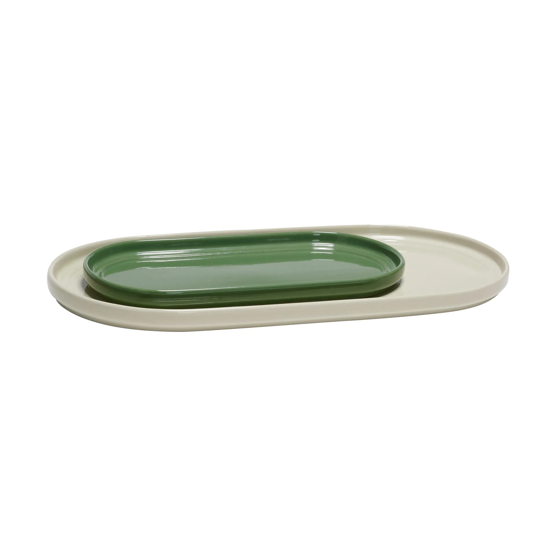 Amare serveringsbrett sett 2 deler, Sand-green Hübsch Interior