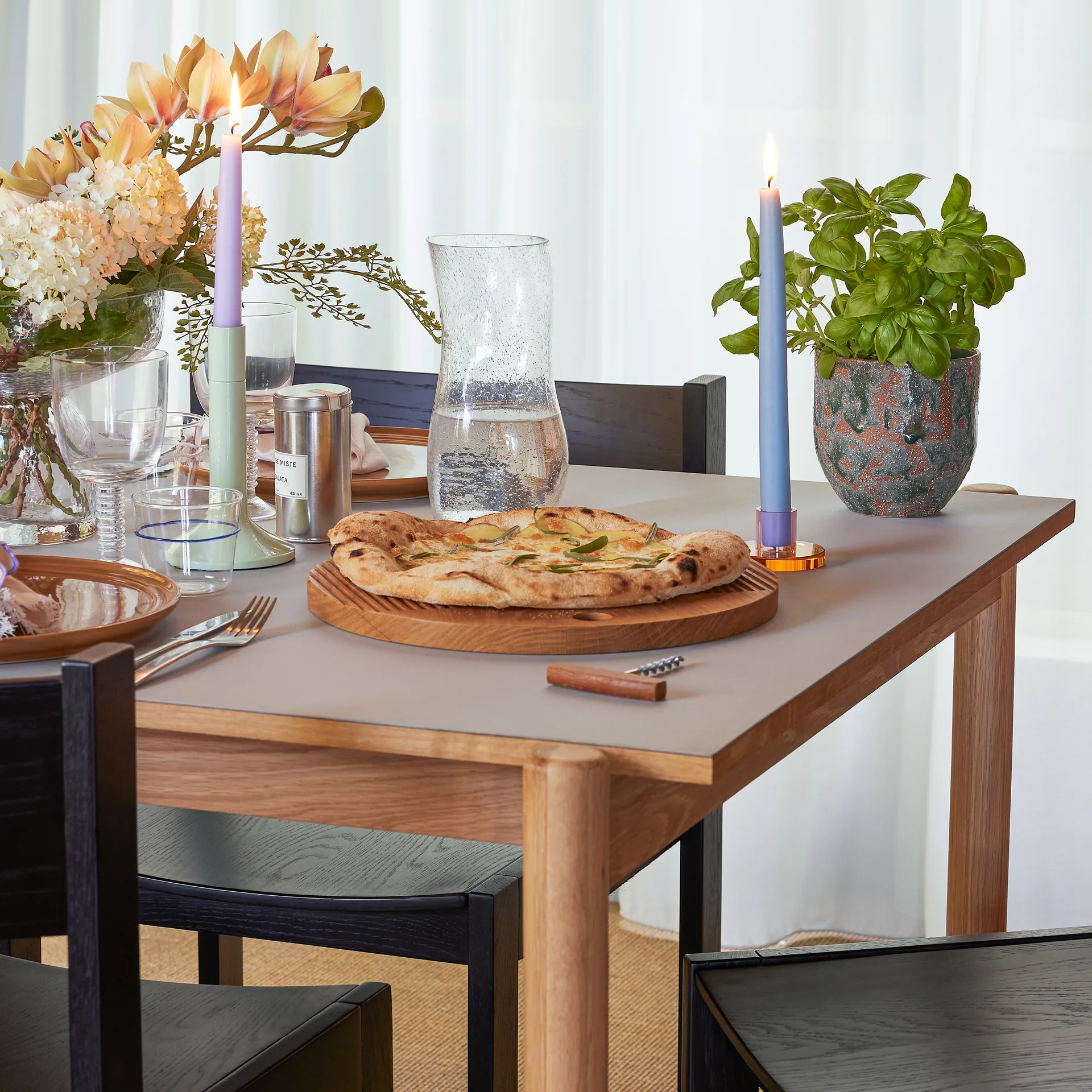 Astra lysestake small, Blue-green Hübsch Interior