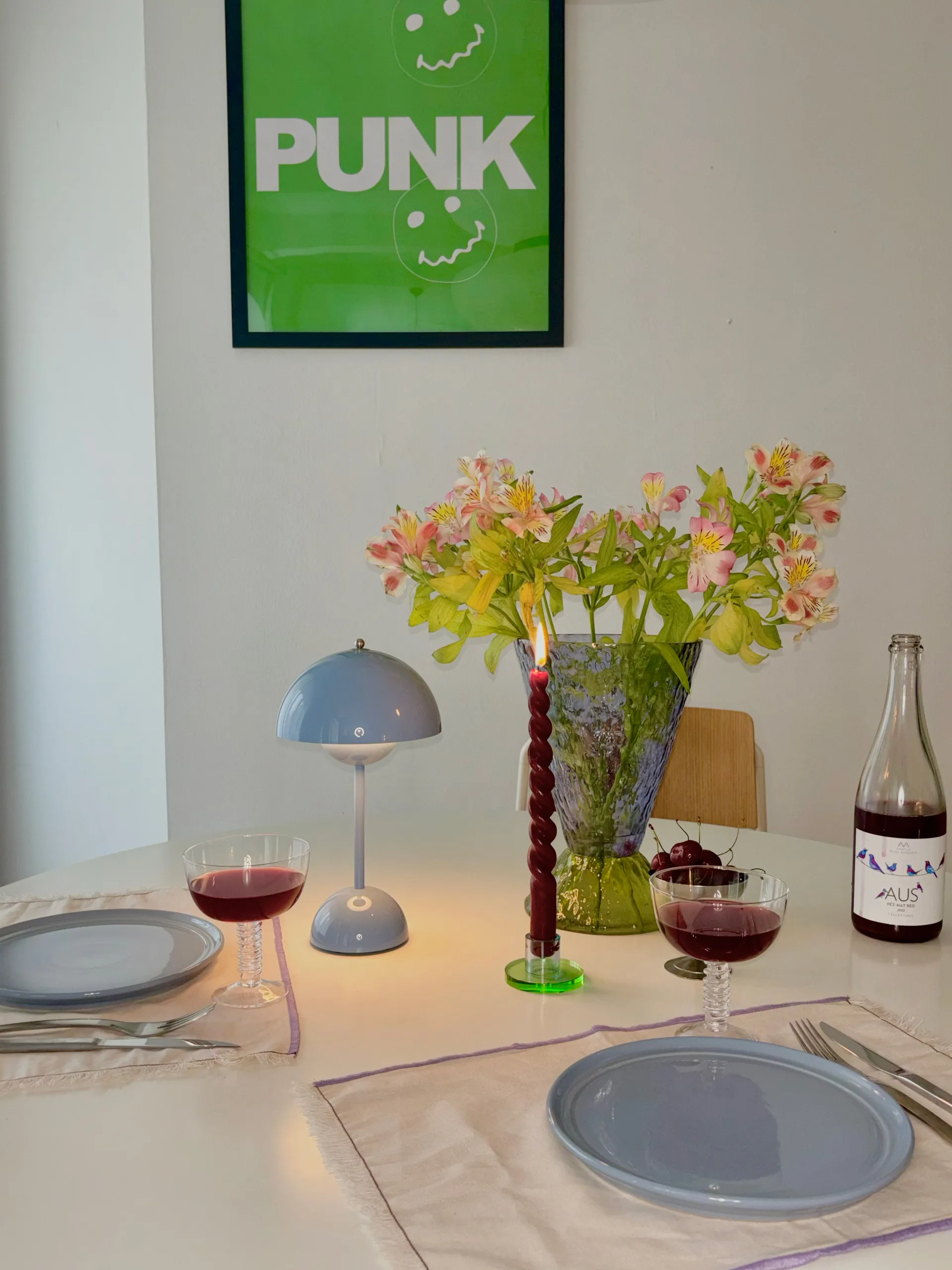 Astra lysestake small, Blue-green Hübsch Interior