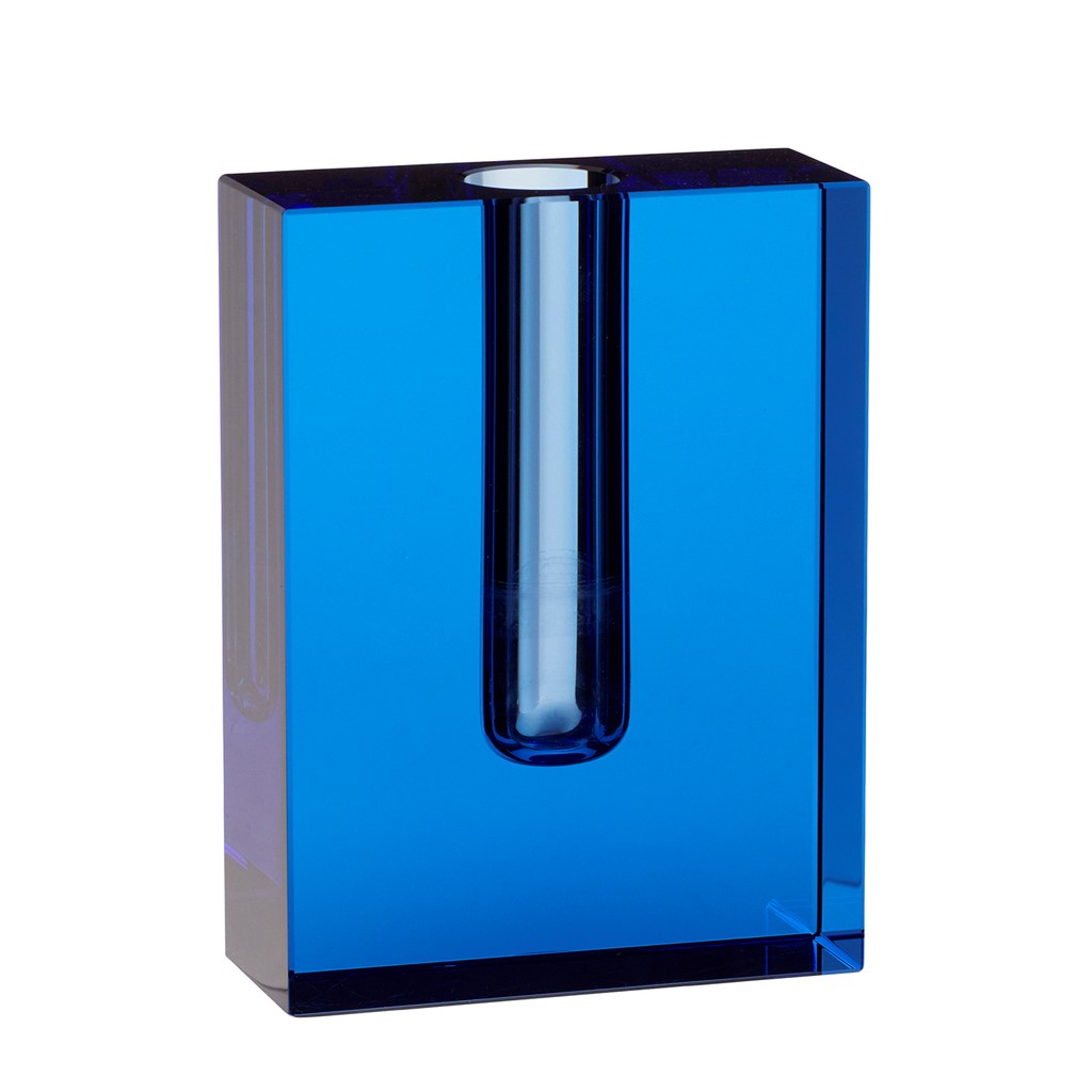 Hübsch Block Vase 16 cm Blå
