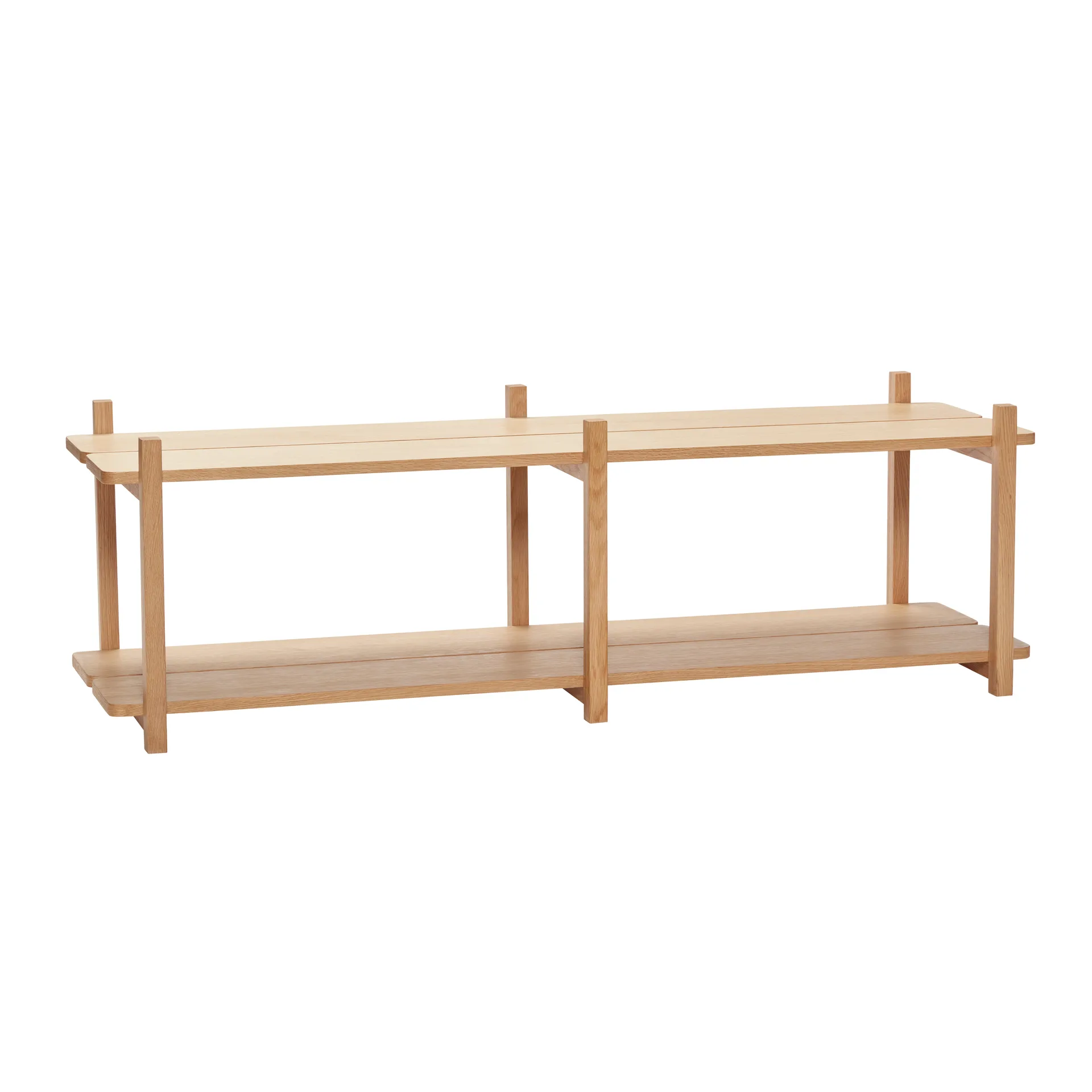 Bokhylle med 2 hyller 150x45 cm, Eiketre Hübsch