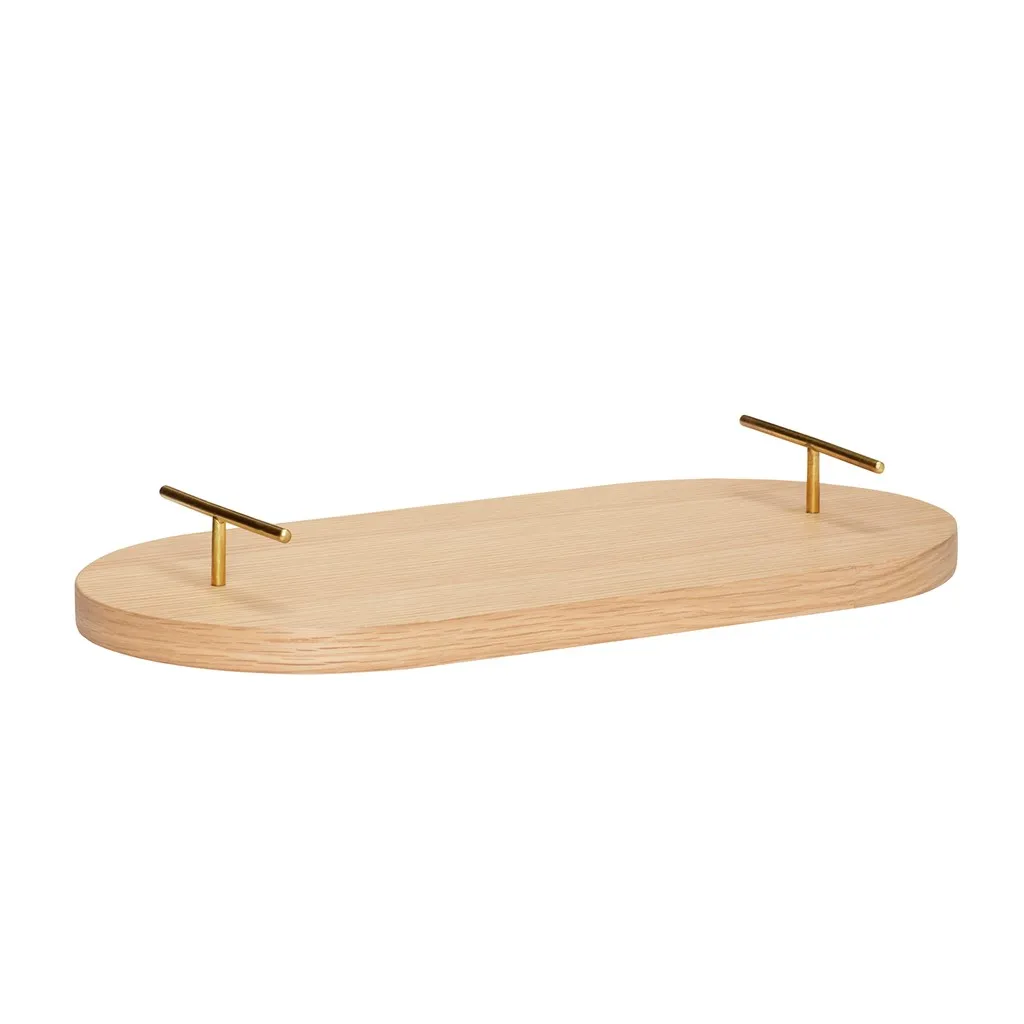 Brett med trehåndtak 40 cm, Beige Hübsch