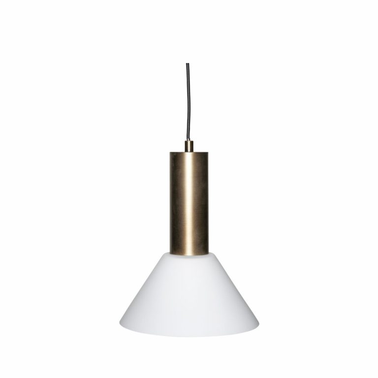 Hübsch Contrast taklampe 28 cm Messing-hvit