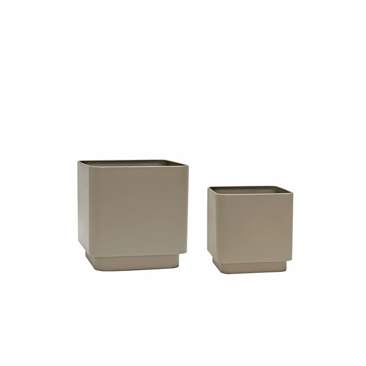 Cube krukkesett 2 deler - Brown - Hübsch