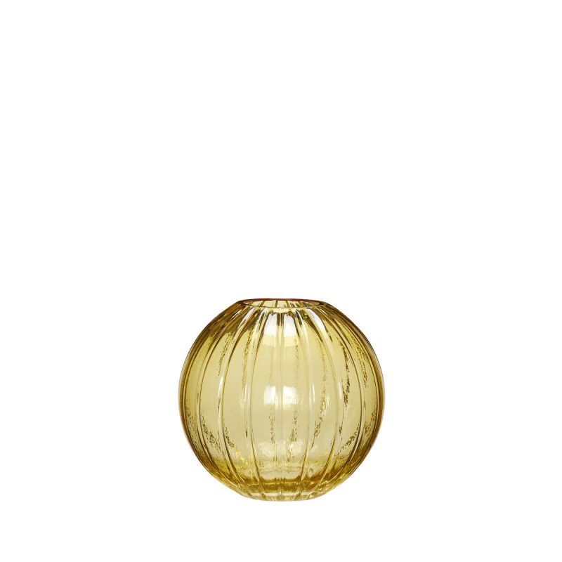 Hübsch Fleur Vase rund Ø18 cm Gul