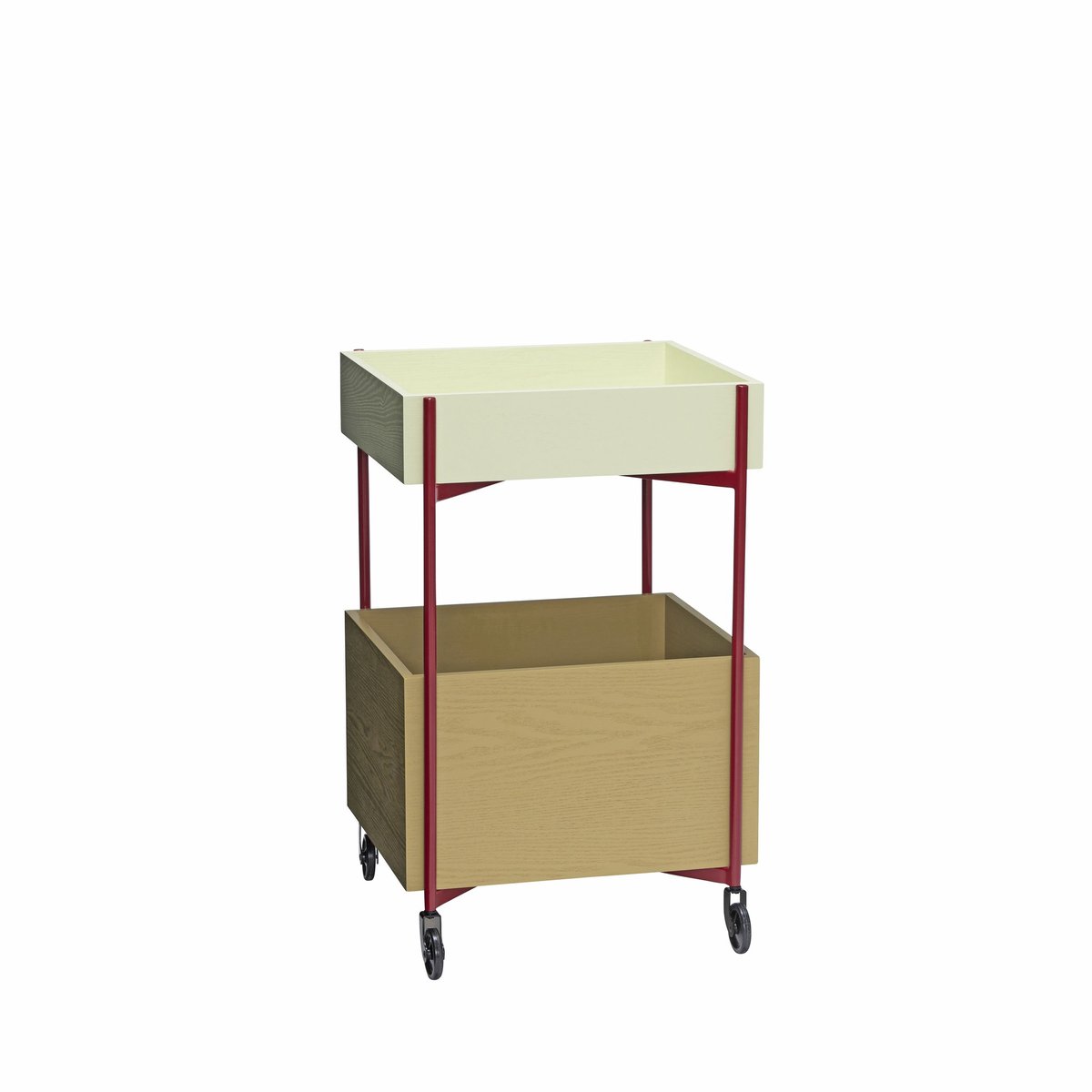Hübsch Fresh Rullevogn 70 cm Khaki-burgunder