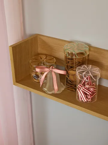 Heir oppbevaringskrukke glass medium - Pink - Hübsch Interior