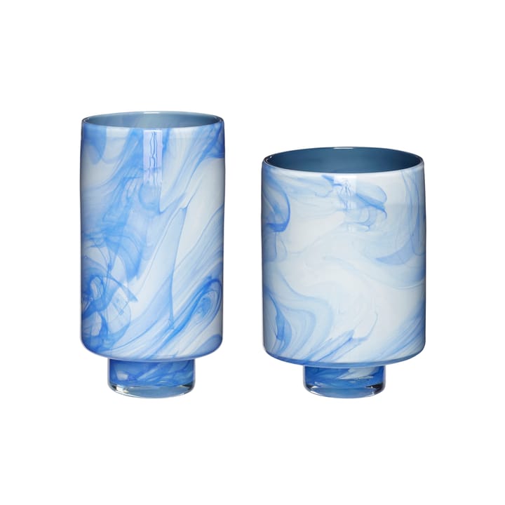 Hübsch Vase 2-pakning - Hvit-blå - Hübsch