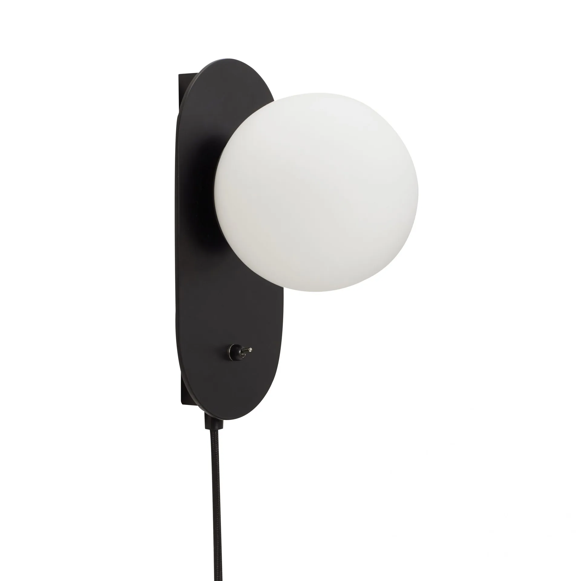 Hübsch vegglampe 24x16 cm, Metall-svart-opal Hübsch