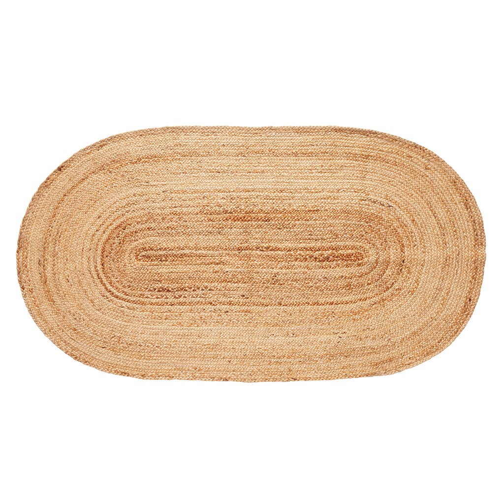 Hübsch Jutematte oval 100x200 cm Natur