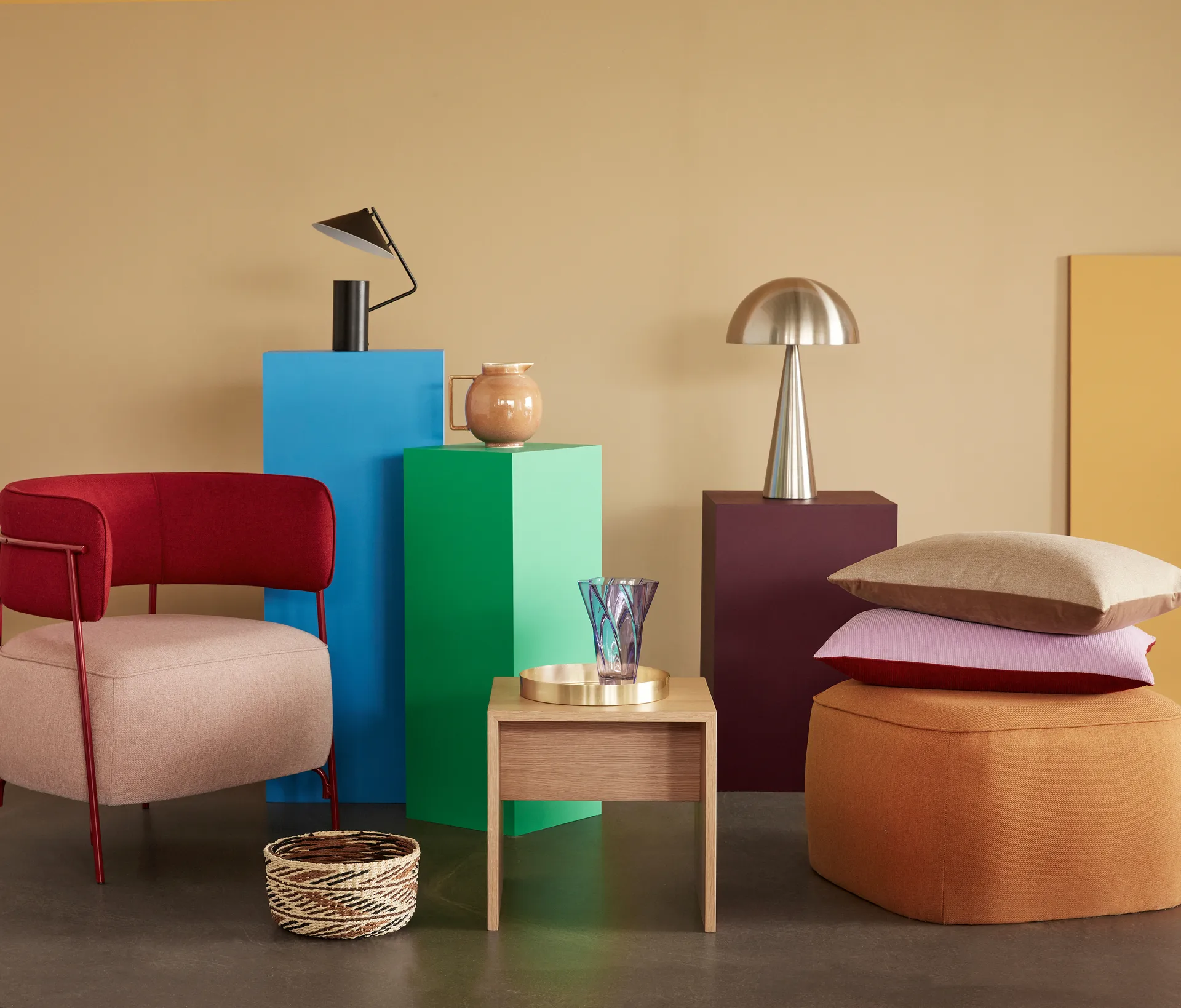 Mush bordlampe, Brass, tall 50 cm Hübsch Interior