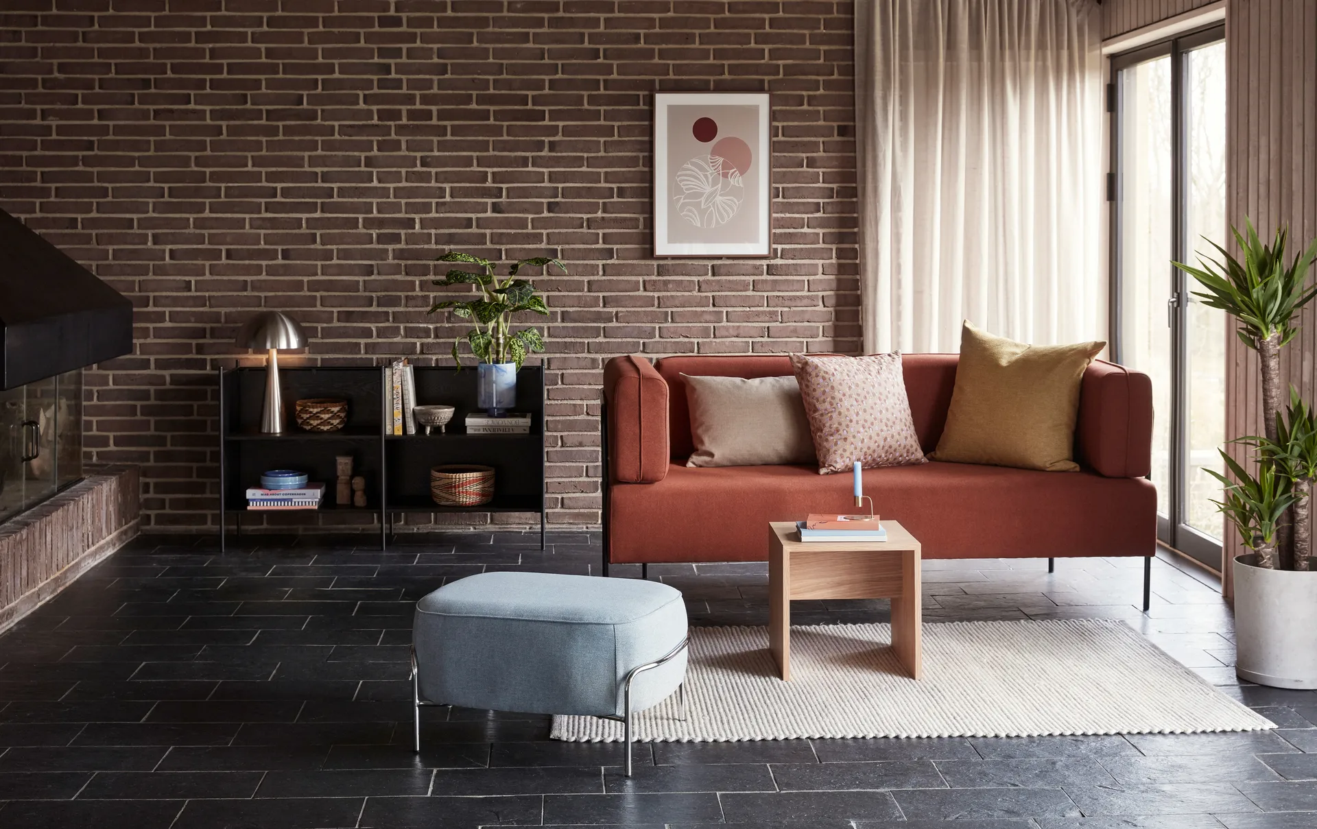 Mush bordlampe, Nikkel, tall 50 cm Hübsch Interior