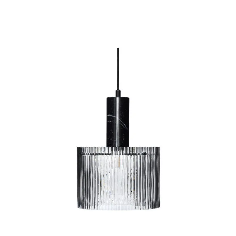 Revolve taklampe Ø25 cm, Marmor-svart-klar Hübsch