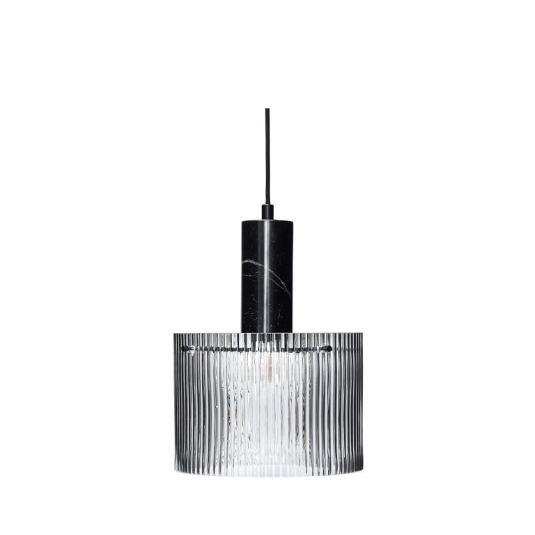Hübsch Revolve taklampe Ø25 cm Marmor-svart-klar