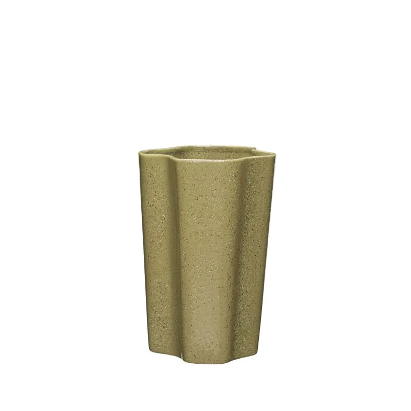 Hübsch Sapo Vase 30 cm Gul