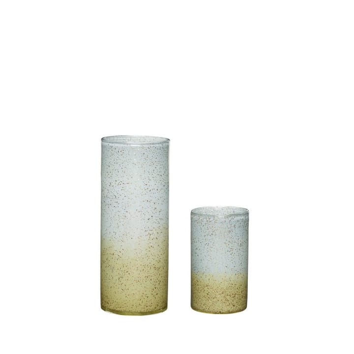 Shimmer Vase 2-pakning - Blå-glitter - Hübsch