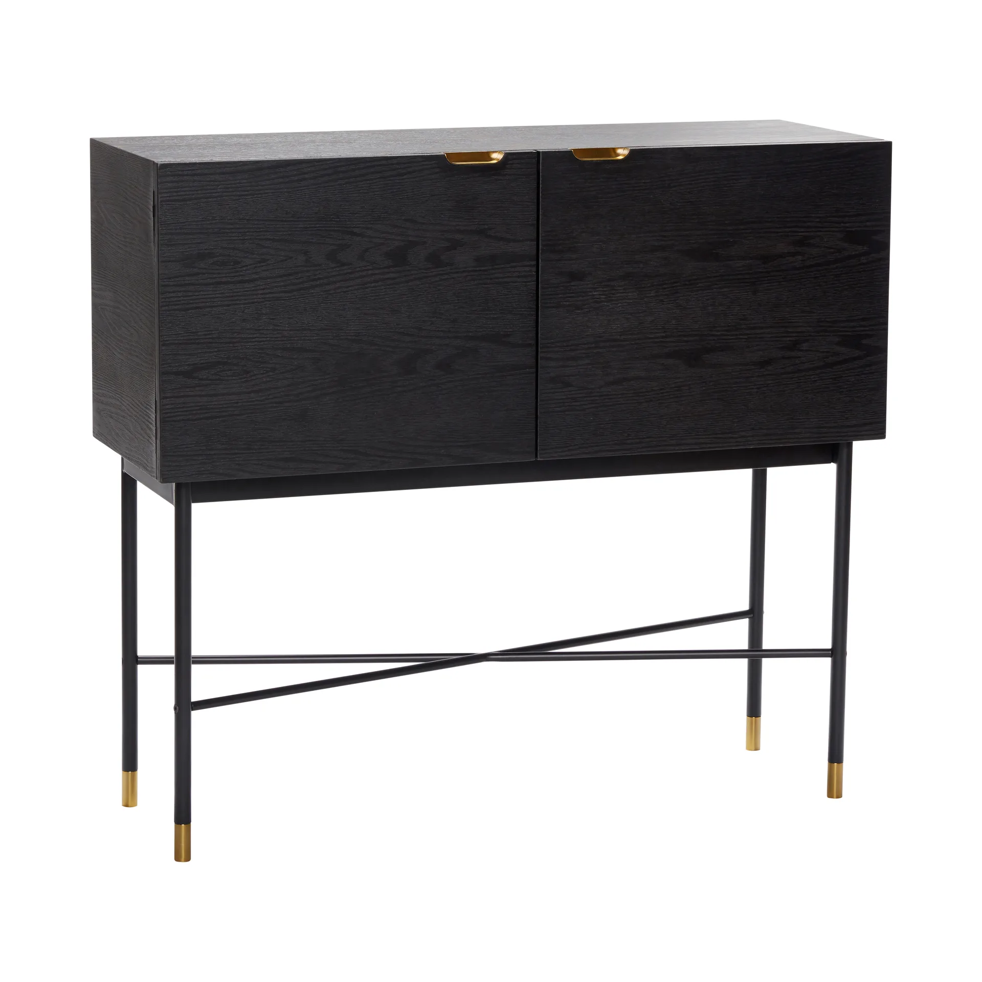 Sidebord 100x90 cm, Ask-svart-messing Hübsch Interior