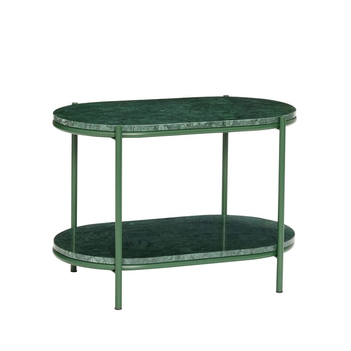 Sidebord 58x40 cm, Metall-grønn-marmor Hübsch