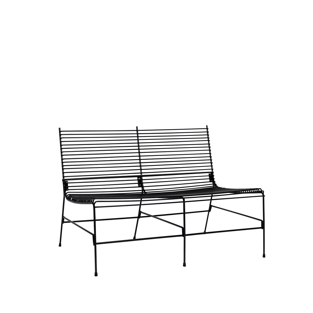 Hübsch String benk utendørs 121x88 cm Svart