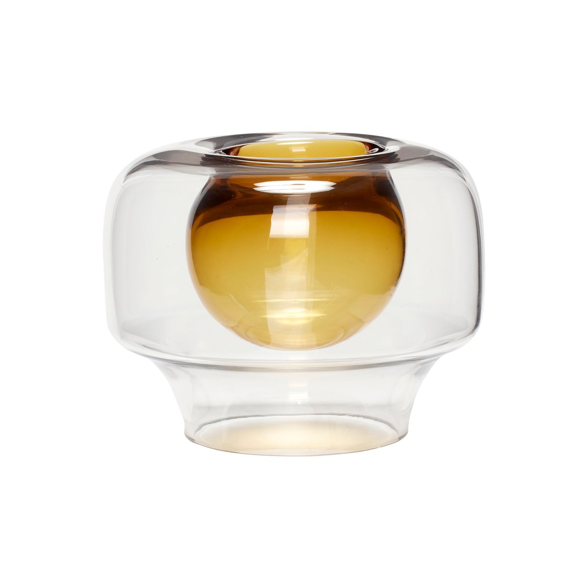 Hübsch Vase Clear Ø20 cm Gul