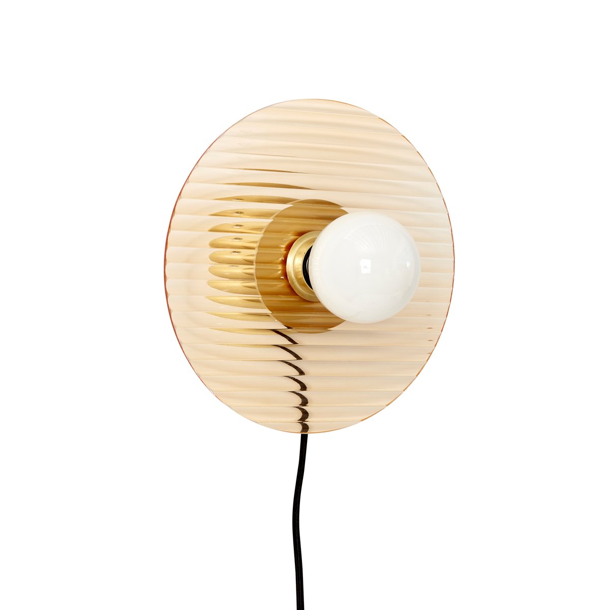 Hübsch - Halo Vegglampe Amber/Brass