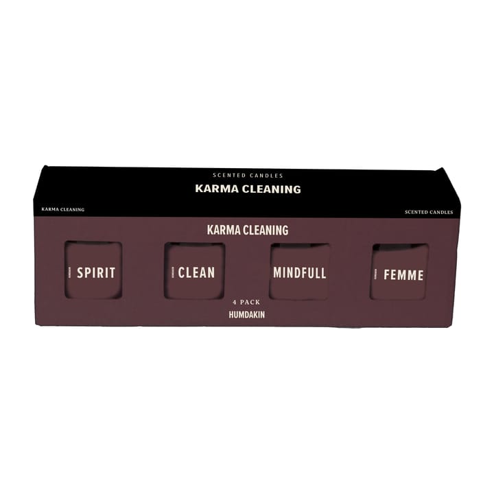 Humdakin duftlys 4-pakning, Karma Cleaning - Bordeaux Humdakin