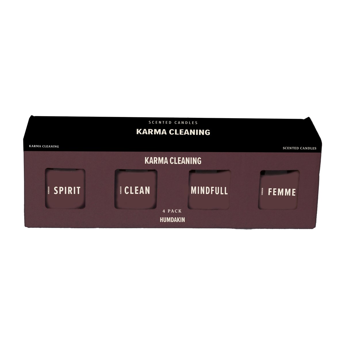 Humdakin Humdakin duftlys 4-pakning Karma Cleaning - Bordeaux