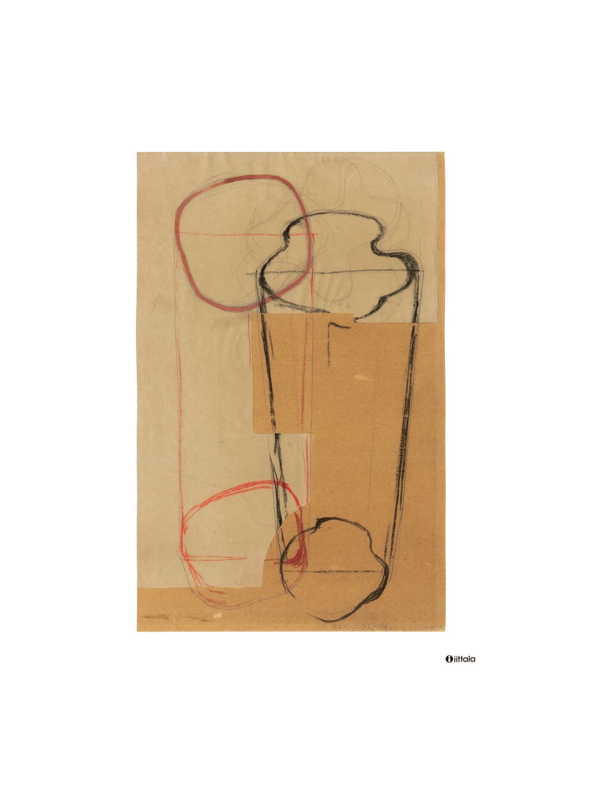 Iittala Aalto art Sketch brown plakat 50 x 70 cm