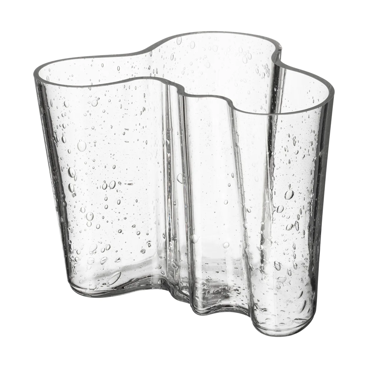 Iittala Alvar Aalto vase jubileumsutgave 120 mm Bobleglass klar